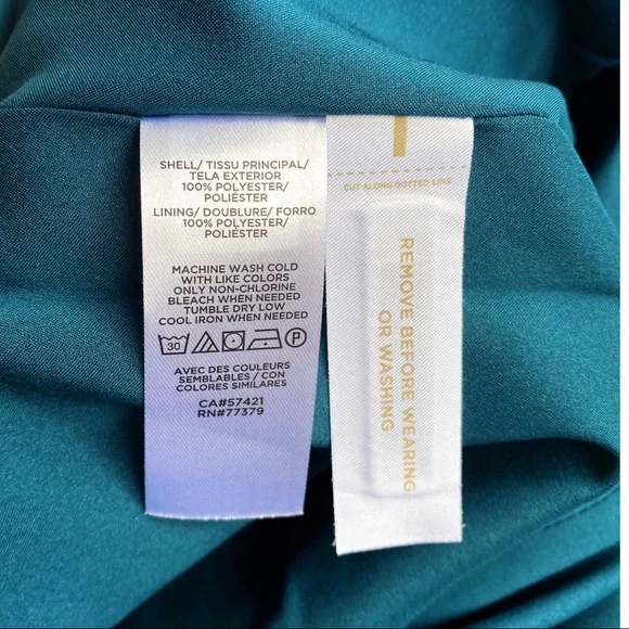 🌌 ANN TAYLOR TEAL TAN DOTTED MAXI DRESS! - Picture 9 of 9